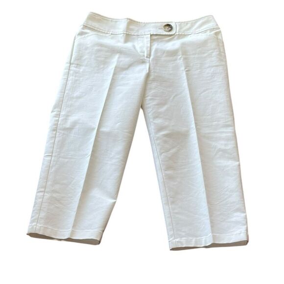 Ann Taylor White Margo Mid Rise White Cropped Pants, Size 2P - Picture 1 of 6
